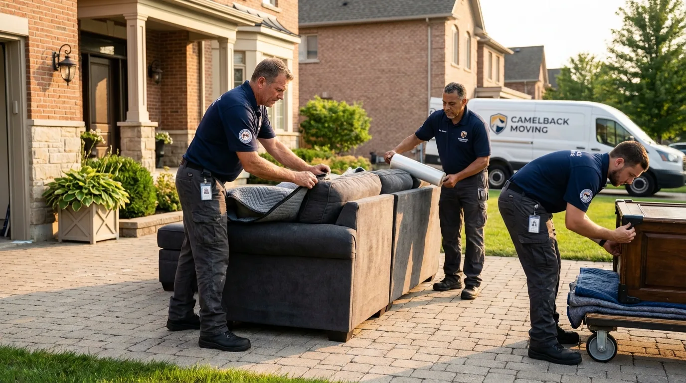 Large estate moving crew wrapping furniture in Palmetto, FL
